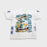 Vintage 1993 Florida Marlins T Shirt Mens XL White MLB Bulletin AOP Baseball Tee