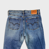 Levi's 501 Jeans Mens 30x26 Blue Original Fit Straight Distress Frayed Leg Denim Pants