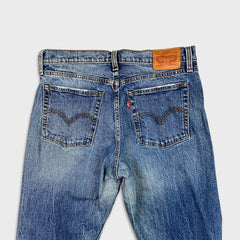 Levi's 501 Jeans Mens 30x26 Blue Original Fit Straight Distress Frayed Leg Denim Pants