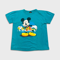Vintage 90s Mickey Mouse T Shirt Mens Small Blue Disney Graphic Short Sleeve Tee