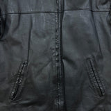 Vintage 90s Pelle Cuir Leather Jacket Mens 2XL Black Genuine Leather Quilted Lined