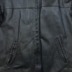 Vintage 90s Pelle Cuir Leather Jacket Mens 2XL Black Genuine Leather Quilted Lined