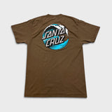 Santa Cruz T Shirt Mens Medium Brown Double Side Skateboard Graphic Tee