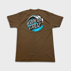 Santa Cruz T Shirt Mens Medium Brown Double Side Skateboard Graphic Tee