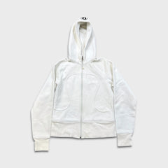 Lululemon Scuba Hoodie Womens Small White Full Zip Sports Hooded Sweater