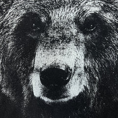 Vintage 90s Grizzly Bear T Shirt Mens Large Black Faded Distressed Animal Tee