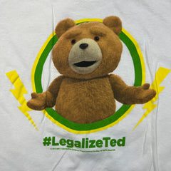 2015 Ted T Shirt Mens Large White LegalizeTed Universal Movie Promo Graphic Tee