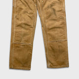 Vintage 90s Carhartt Pants Mens 34x32 Beige Original Fit Double Knee Distressed USA