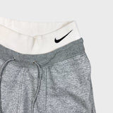 Nike Sportswear Sweatpants Womens Medium Gray Double Waisted Swoosh Taper Leg
