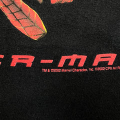 Vintage 2002 Spider-Man T Shirt Mens XL Black Marvel Movie Promo Graphic Tee