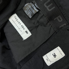 Projek Raw Pants Mens 36x30 Black Slim Tapered Leg Chino Cargo Casual Trousers