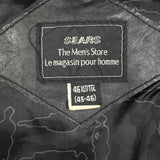 Vintage 90s Sears Leather Jacket Mens XL Black Full Zip Flight A-2 G-1 Bomber