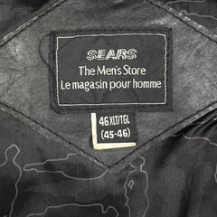 Vintage 90s Sears Leather Jacket Mens XL Black Full Zip Flight A-2 G-1 Bomber