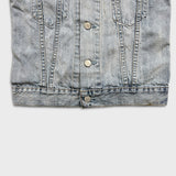Levi's Vest Jacket Womens Small Blue Light Wash Sleeveless Jean Denim Trucker