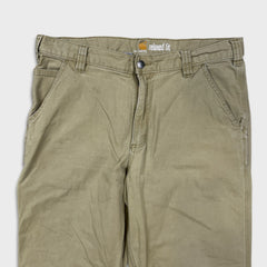 Carhartt Pants Mens 36x32 Beige Relaxed Fit Workwear Carpenter Straight Baggy