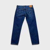 Levi's 501 T Jeans Mens 32x28 Blue Taper Fit Distressed Dark Wash Denim Pants
