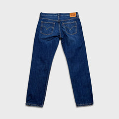 Levi's 501 T Jeans Mens 32x28 Blue Taper Fit Distressed Dark Wash Denim Pants