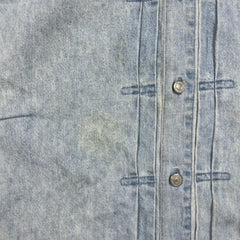 Vintage 90s Levi's Denim Shirt Mens Large Blue Red Tab Light Wash Button Up