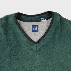 Vintage 90s Gap Fleece Mens XL Green Blank Outdoor USA Pullover V Neck Jacket