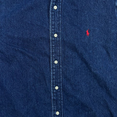 Vintage 90s Polo Country Ralph Lauren Denim Shirt Mens Large Blue Button Up