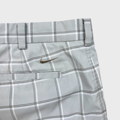Nike Golf Shorts Mens Size 36 Gray Dri Fit Plaid Stretch Lightweight Pants