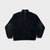 Vintage Y2K Nautica Fleece Mens Large Black 1/4 Zip Outdoor Pullover Jacket
