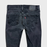 Levi's 511 Jeans Mens 30x30 Black Slim Fit Mid Rise Dark Wash Stretch Denim Pants