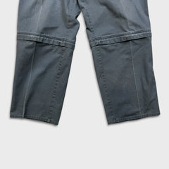 Vintage Dickies Pants Mens 36x32 Gray Wide Baggy Convertible Workwear Trousers