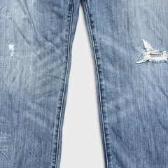 Levi's 541 Jeans Mens 36x30 Blue Athletic Taper Light Wash Distressed Denim Pants