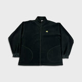 Vintage 90s Adidas Fleece Mens XL Black 3 Stripe Spell Out Full Zip Jacket