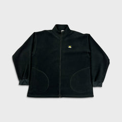 Vintage 90s Adidas Fleece Mens XL Black 3 Stripe Spell Out Full Zip Jacket