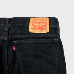 Levi's 516 Jeans Mens 32x30 Black Slim Straight Leg Dark Wash Faded Denim Pants