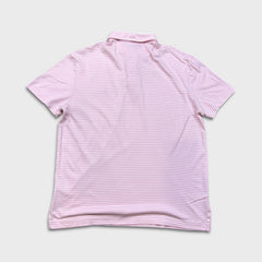 Polo Ralph Lauren Shirt Mens Large Pink Pima Soft Touch Pony Stripe Short Sleeve