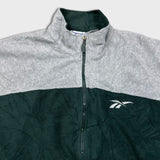 Vintage 90s Reebok Fleece Mens XL Green Logo Outdoor Pullover 1/4 Zip Jacket