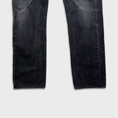 Levi's 501 Jeans Mens 36x32 Black Original Straight Leg Dark Wash Button Fly Denim Pants