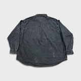 Levi’s Silvertab Denim Shirt Mens XL Black Oversized Acid Wash Button Up Western