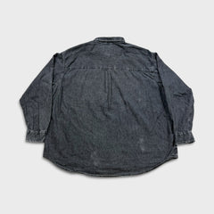 Levi’s Silvertab Denim Shirt Mens XL Black Oversized Acid Wash Button Up Western