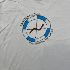 Vintage 90s Mathematics New Visions No Limits T Shirt Mens XL White Novelty Math Tee