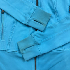 Lululemon Nice Asana Track Top Womens Size 4 Blue Full Zip Yoga Athletic Sweatshirt