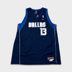 Vintage 90s Nike Steve Nash Dallas Mavericks Jersey Mens 2XL Blue NBA Basketball