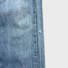 Vintage Levi’s Jeans Womens 26x30 Blue Slim Taper Light Wash Fray Distress 90s Pants