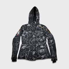 Vintage Y2K Ed Hardy Jacket Womens Small Black Love Kills Christian Audigier Full Zip