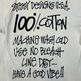 Stussy T Shirt Mens Medium White Have A Good Vibe Double Sided Care Label Tee
