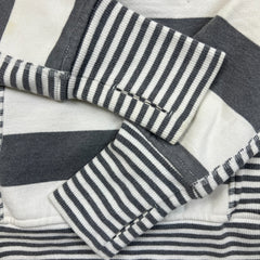 Lululemon Scuba Hoodie Womens Size 8 Gray Striped Full Zip Hooded Sweater