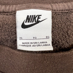 Nike Sportswear Sweatshirt Mens XL Brown Swoosh Pullover Crewneck
