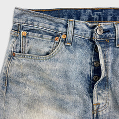 Levi's 501 Jeans Mens 31x32 Blue Original Fit Straight Distressed Denim Pants