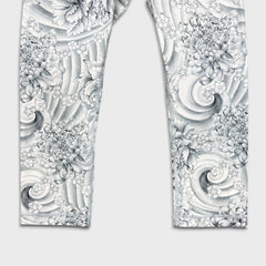Lululemon Wunder Under Crop (Hi-Rise) *21" Womens Size 8 White AOP Yoga Leggings