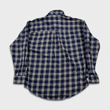 Vintage 90s Chaps Ralph Lauren Shirt Mens Medium Blue Plaid Flannel Button Up
