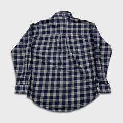 Vintage 90s Chaps Ralph Lauren Shirt Mens Medium Blue Plaid Flannel Button Up