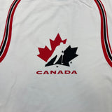 Vintage Y2K Team Canada Hockey T Shirt Mens Large White Bulletin Sleeve Flag Tee